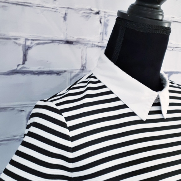 Tommy Hilfiger Black white stripe collar dress - Picture 3 of 5